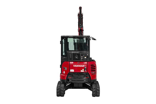Yanmar Mini Excavator ViO35-6A back view.
