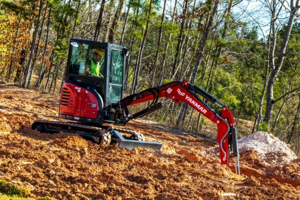 Yanmar Mini Excavator ViO35-6A excavating.